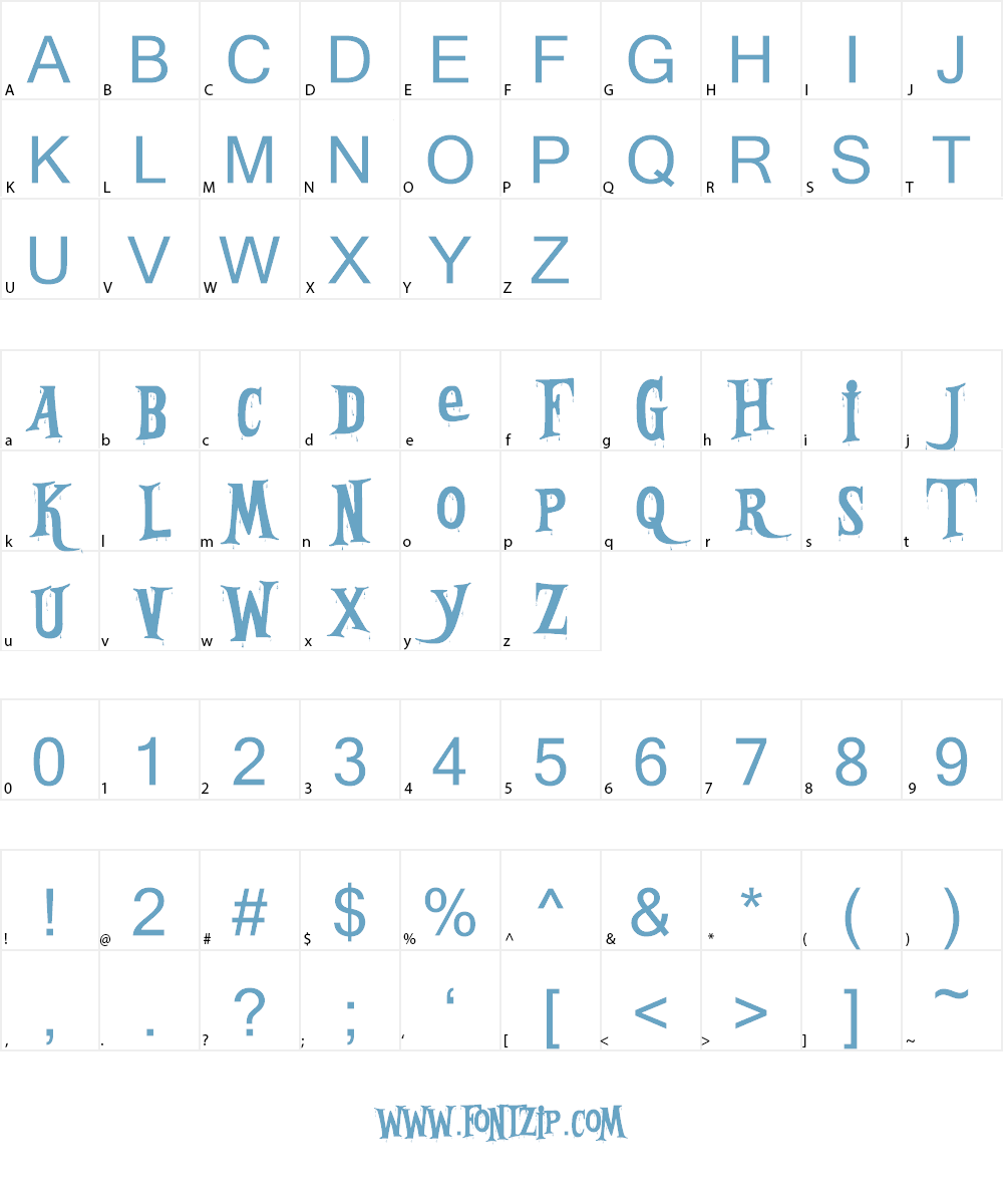 Bleeding Freaks Font Character